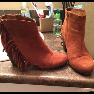 Ankle brown boots with Fringe! Womens 6